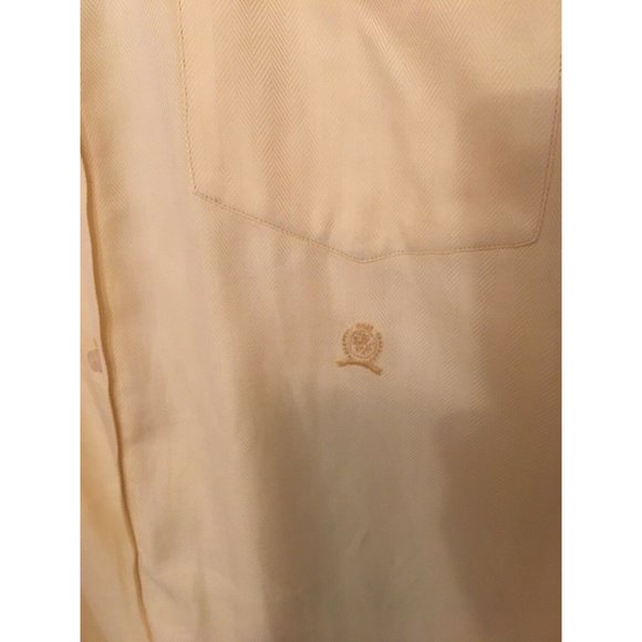 Tommy Hilfiger "80's 2 PLY Fabric Cotton" Yellow Button Front Men’s Sz XL Shirt - Picture 5 of 8